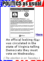 According to the handout, Republicans vote on Tuesday, Democrats on Wednesday. It might have been a joke, but election officials and law enforcement took it very seriously.